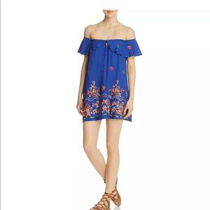 Women’s Blue Off-The-Shoulder Mini Dress L